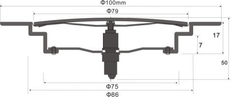 SZ106-10R Ø 100mm Fontaine de cuisine ronde en acier inoxydable siphon de sol click clack avec cartouche en laiton pop-up