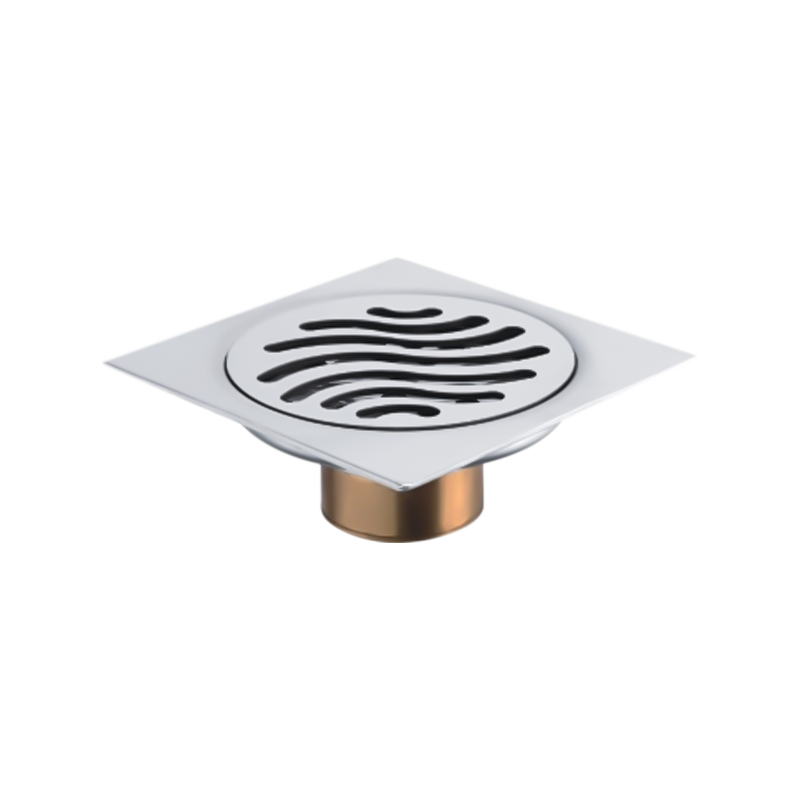 SZ115-10 100x100mm 4" x 4" Siphon de sol en acier inoxydable désodorisé balcon avec grille vissée